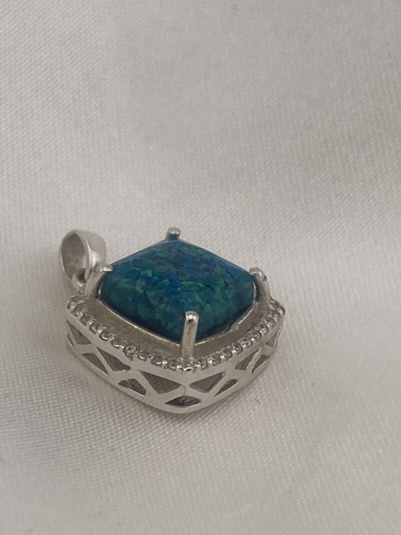 Memorial Floating Cushion Ashes & Opal Pendant - Image 2