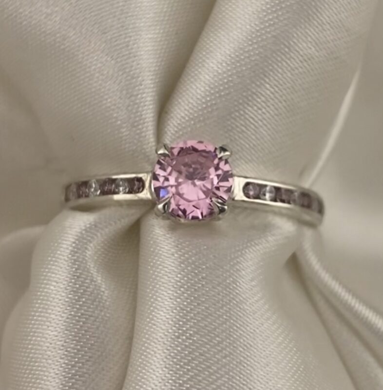 Memorial Chamber Solitaire Pave Ring