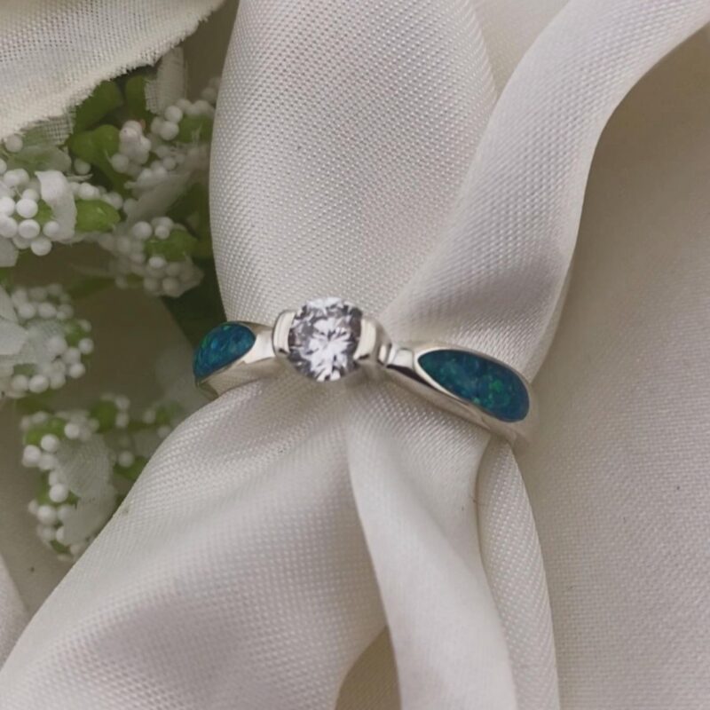 Memorial Solitaire Inlay Ring