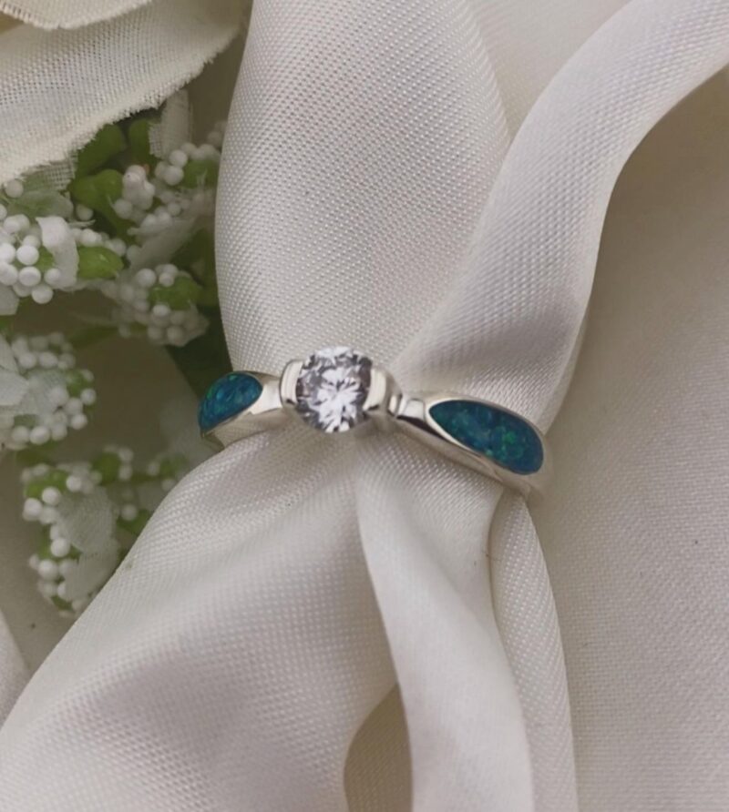 Memorial Solitaire Inlay Ring