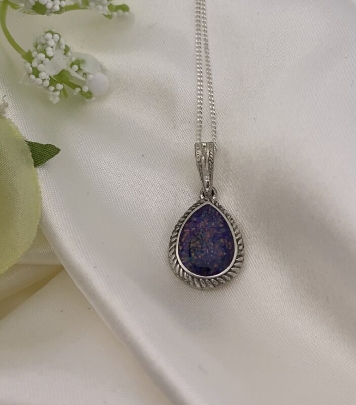 Memorial Tear Drop Rope Twist Pendant