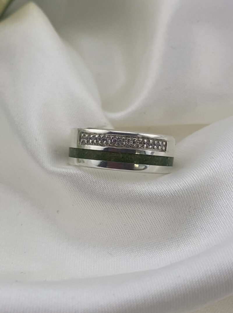 Reinvented Double Inlay Band (Stones & Inlay)- Size Large (W - Z) - Image 5