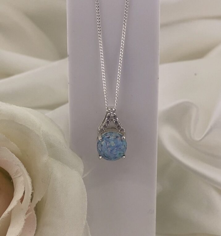Solitaire Arch Ashes & Opal Pendant