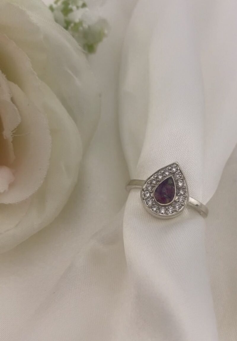 Memorial Curved Teardrop Ring
