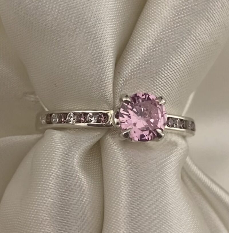 Memorial Chamber Solitaire Pave Ring - Image 4