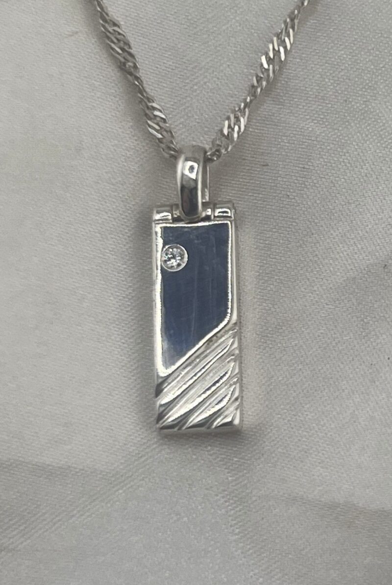 Reinvented Solitaire Accent Bar Pendant