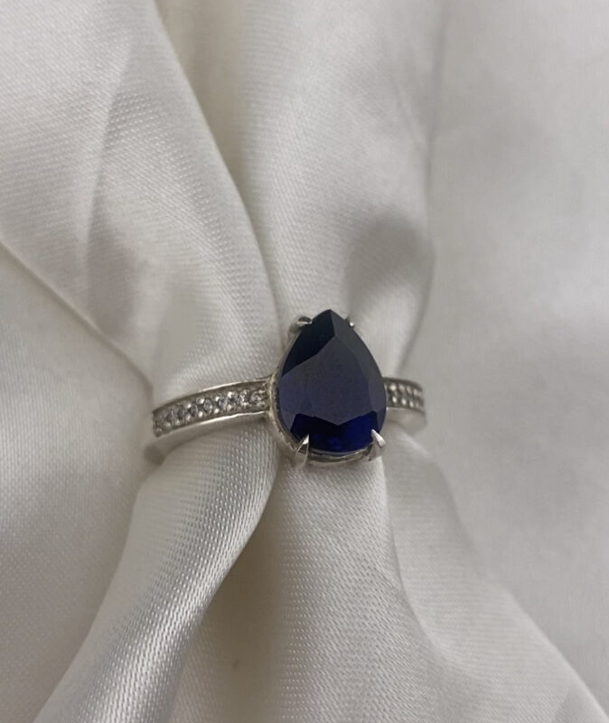 Teardrop Pave Set Ring