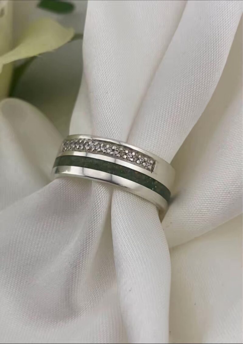 Reinvented Double Inlay Band (Stones & Inlay)- Size Large (W - Z)