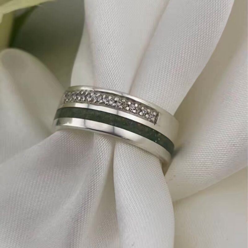 Reinvented Double Inlay Band (Stones & Inlay)- Size Extra Large (Z1 - Z6)
