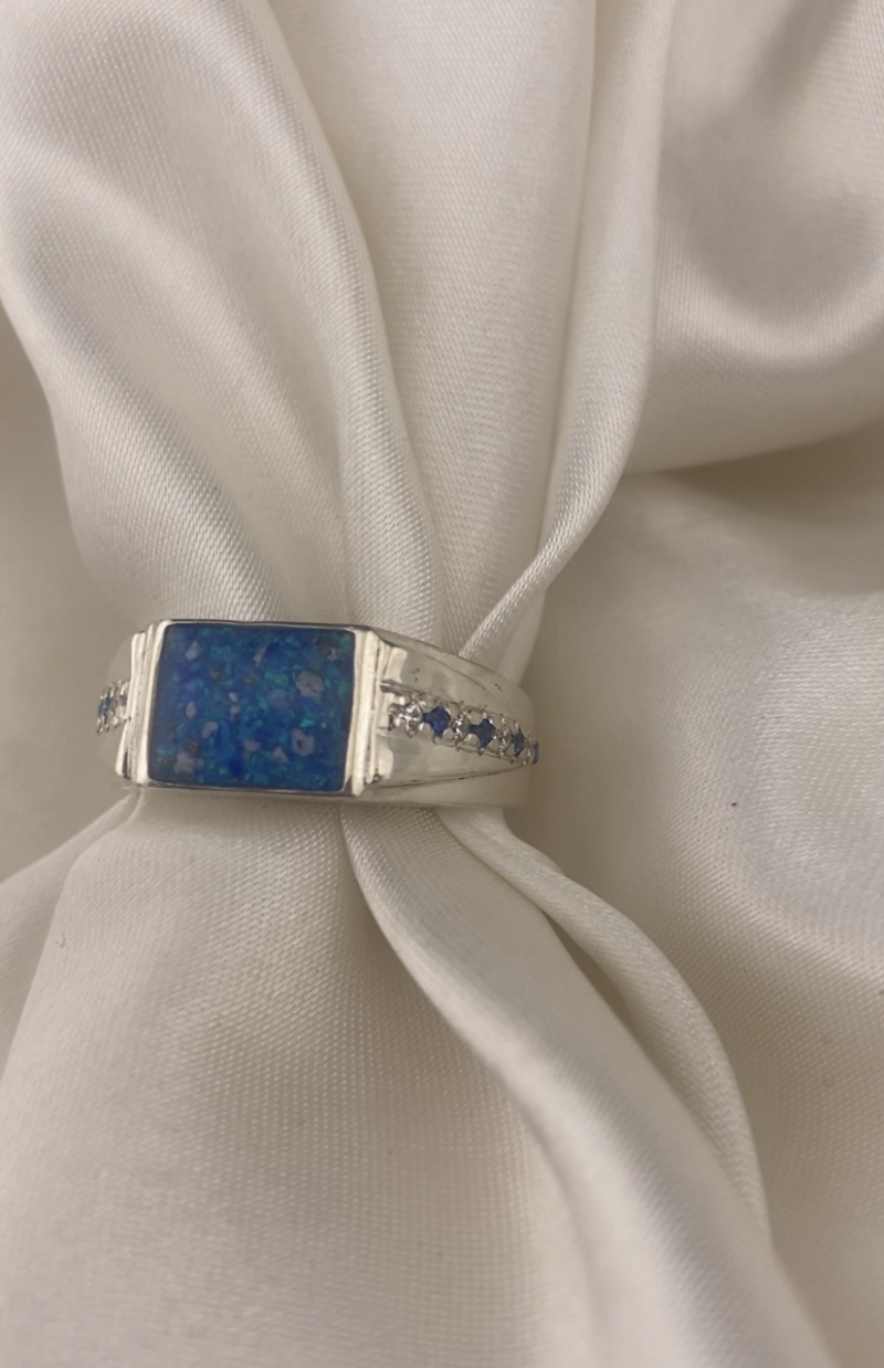 Memorial Pave Accent Signet Ring - Image 6