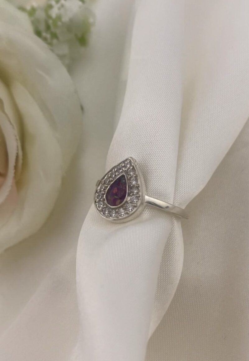 Memorial Curved Teardrop Ring - Image 2