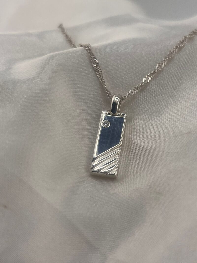 Reinvented Solitaire Accent Bar Pendant - Image 5