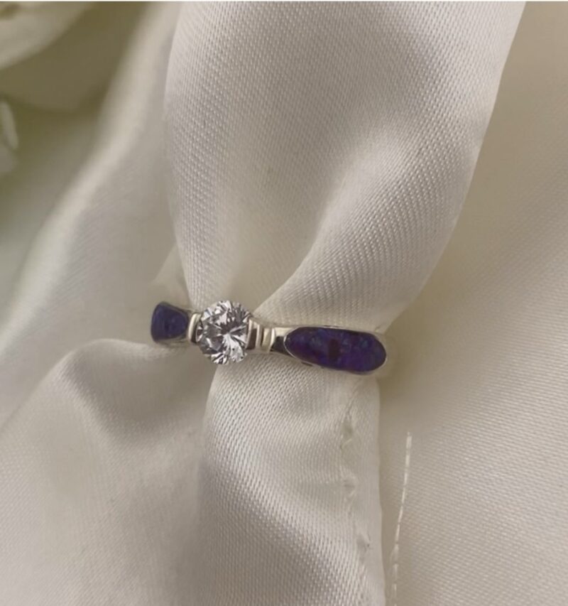 Memorial Solitaire Inlay Ring - Image 5