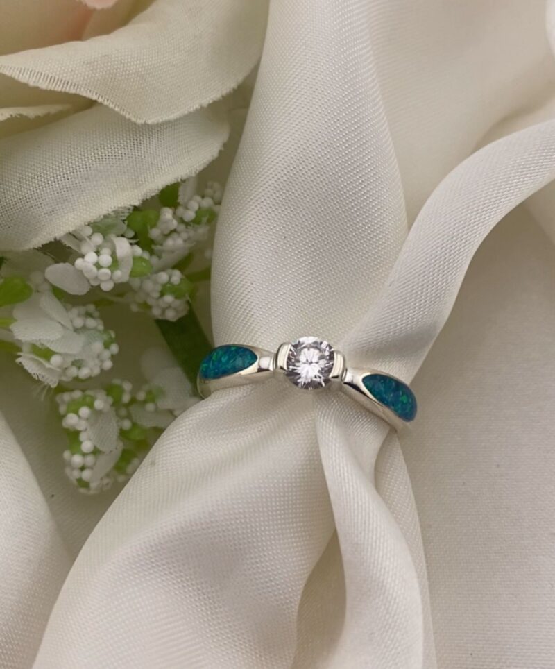 Memorial Solitaire Inlay Ring - Image 2