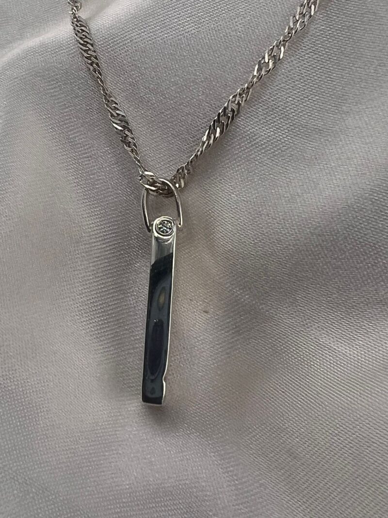 Reinvented Solitaire Accent Bar Pendant - Image 6