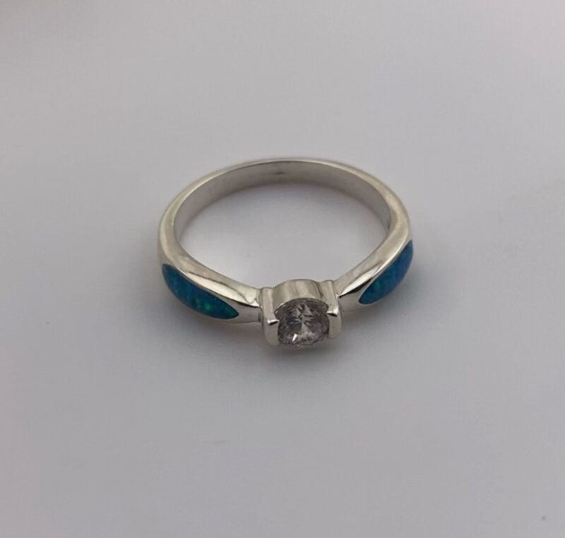 Memorial Solitaire Inlay Ring - Image 4