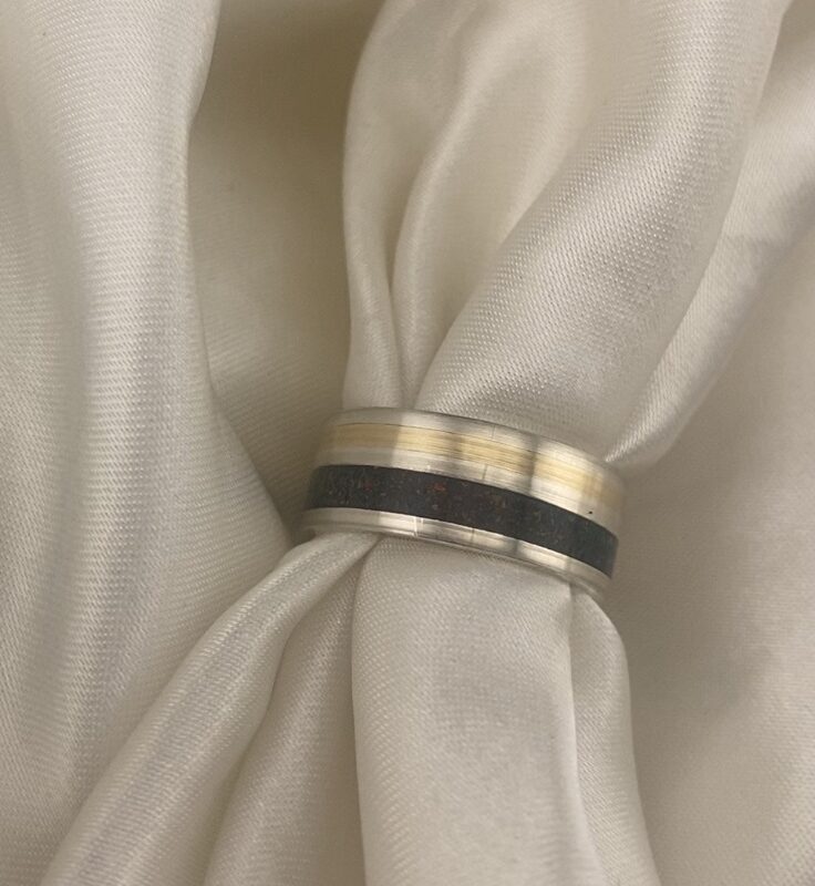 Silver & Gold Double Inlay Band