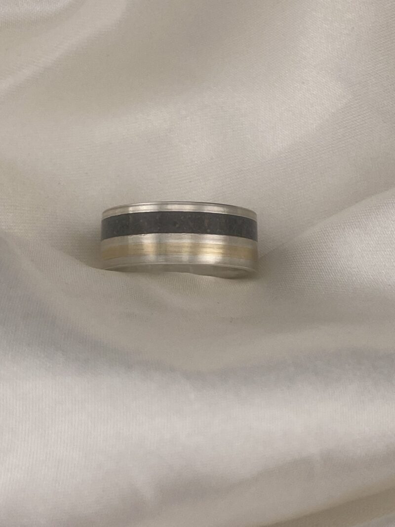 Silver & Gold Double Inlay Band - Image 2