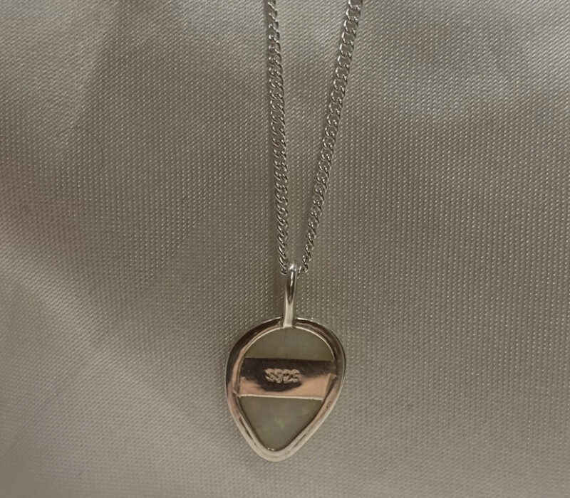 Sterling Silver 925 Mintabie Australian Opal Pendant - Image 7
