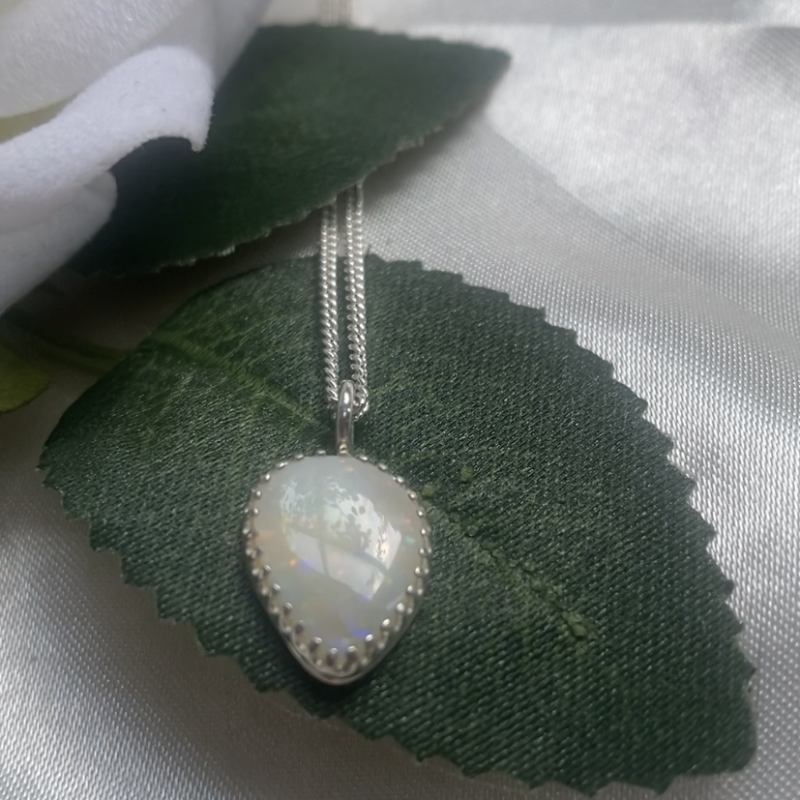 Sterling Silver 925 Mintabie Australian Opal Pendant