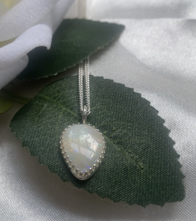 Sterling Silver 925 Mintabie Australian Opal Pendant