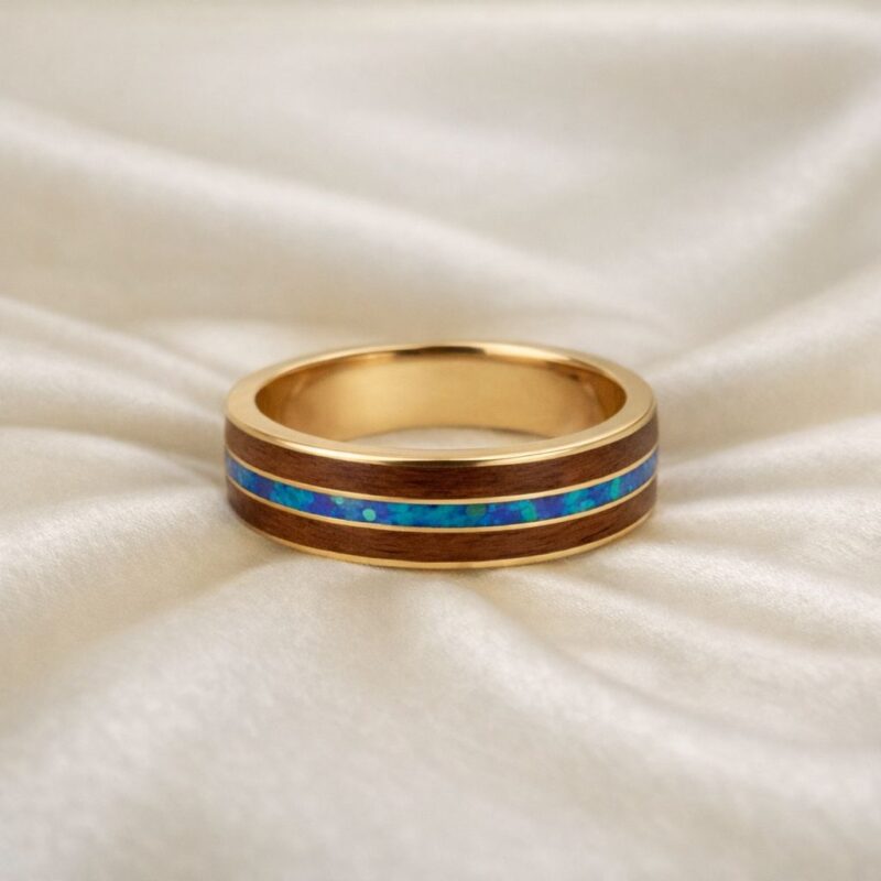 8mm Executive-Style Flat Wood Encased Remembrance Band