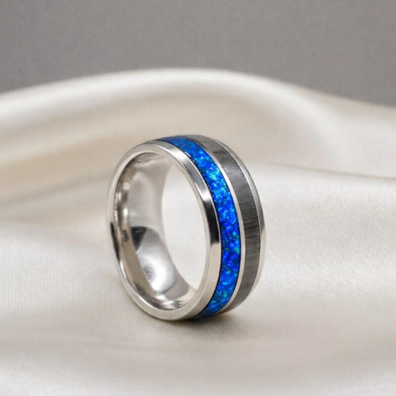 8mm Executive-Style Antler Double Channel Encased Remembrance Band