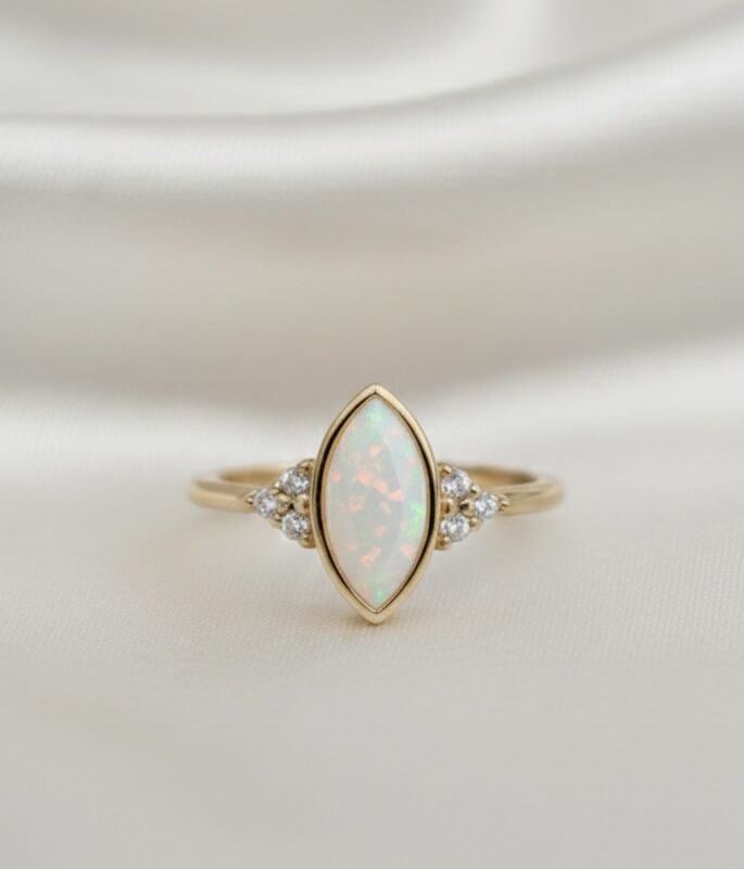 Marquise Rubover Trinity Cluster Encased Remembrance Ring