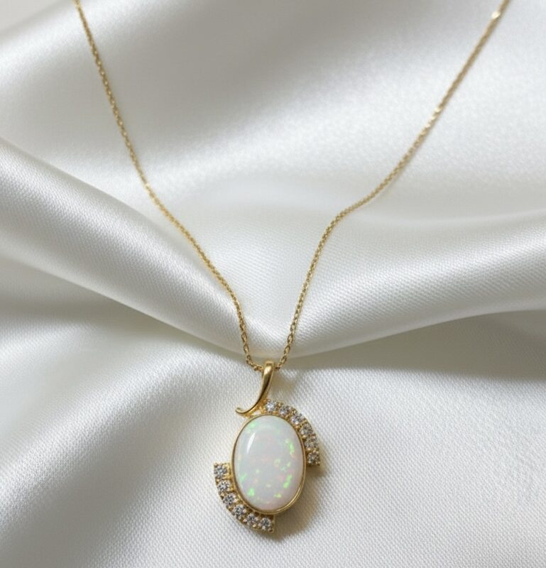 Oval Offset Swirl Encased Remembrance Pendant