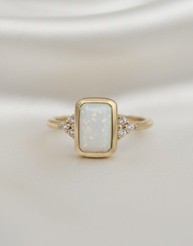 Emerald Rubover Trinity Cluster Encased Remembrance Ring