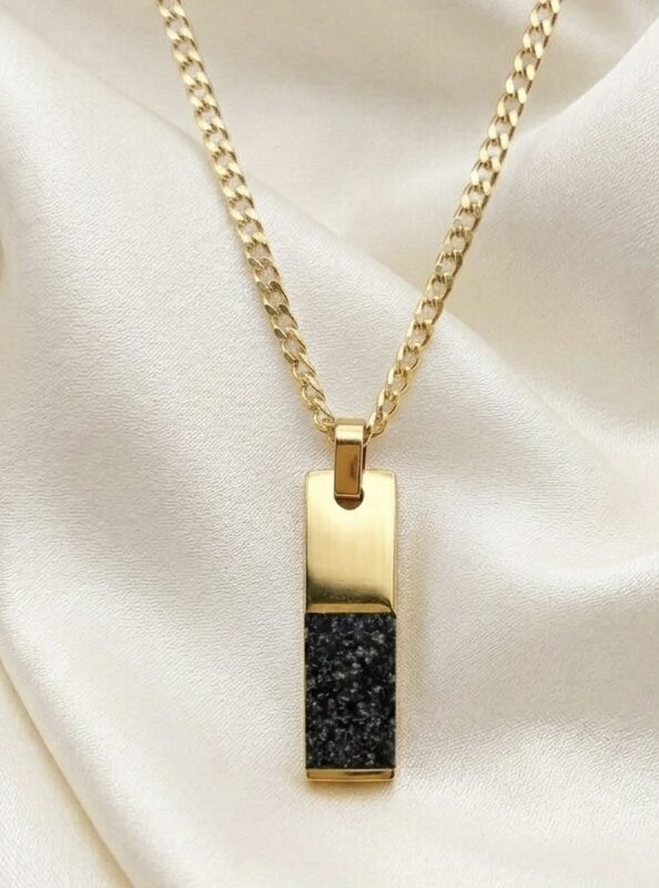 Rectangle Panel Bar Encased Remembrance Pendant