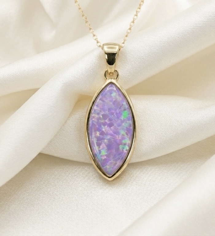 Marquise Rubover Encased Remembrance Pendant