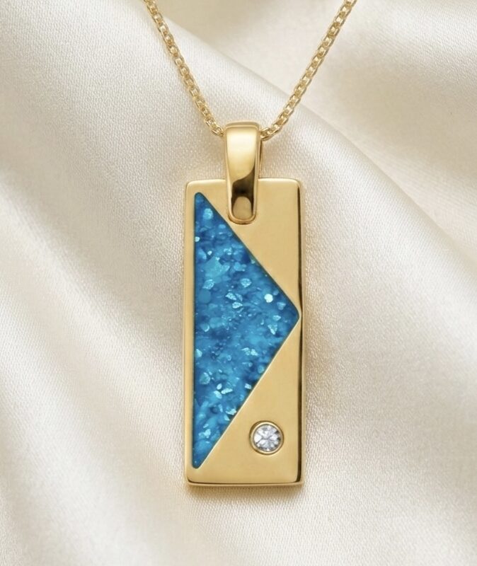 Envelope Solitaire Encased Remembrance Pendant