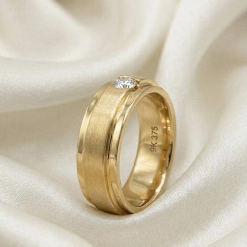 Moissanite 8mm Solitaire Accent Sacred Remembrance Band